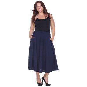 white mark Women's ''Tasmin'' Flare Midi Skirt - Plus Size